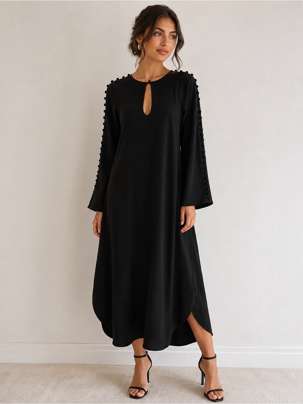 ZIMMERMANN || Black Midi Dress with Keyhole. Sz. 0